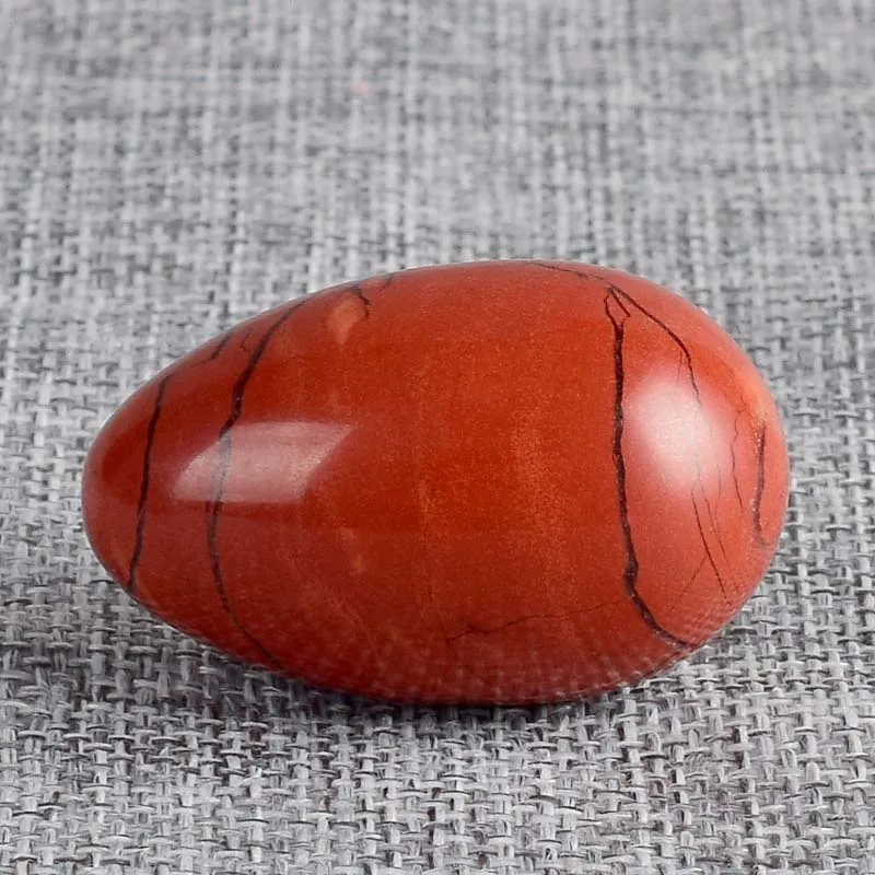 No Hole Undrilled Natural Red Jasper Yoni Egg Pelvic Kegel Exercise Jade Egg Tightening Vaginal Muscle BenWa Ball - Цвет: 40 X25 MM