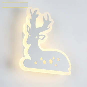 

Led bedside lamp simple modern ultra-thin deer living room corridor wall light personality creative entrance wall lamp CL FG89