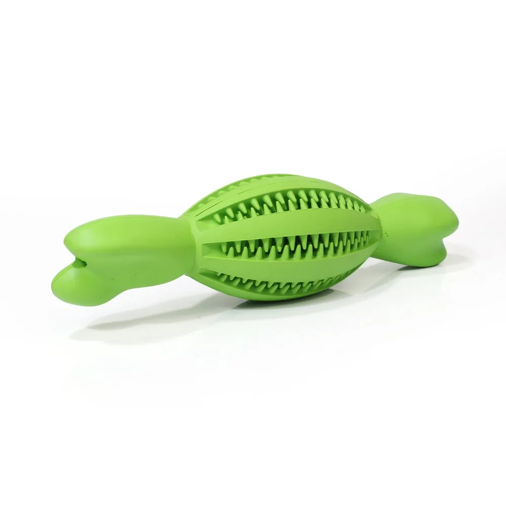 Dog Toy Interactive Rubber Rugby Bone Molar Stick Elasticity Leaky Feeding Ball Pet Dog Chew Toys Tooth Cleaning Balls Training (6)