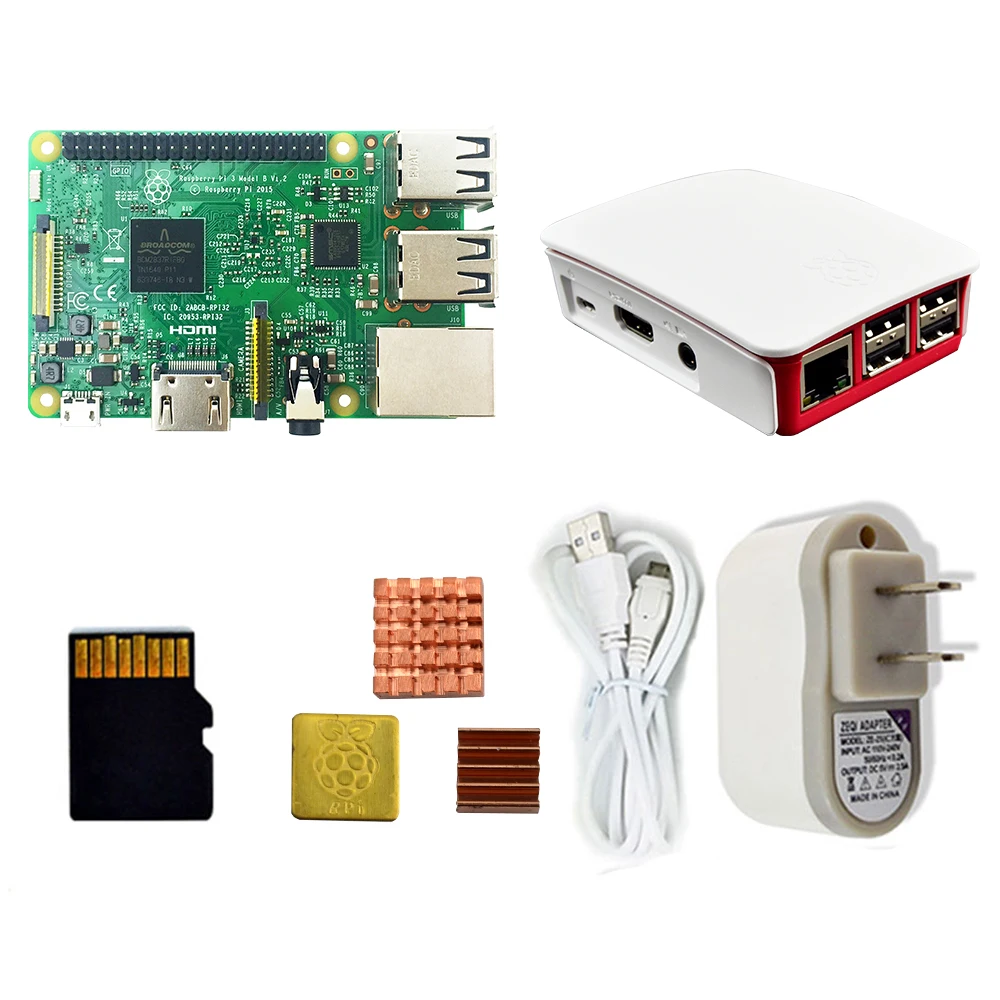 starter kit official case box power supply heatsinks for raspberry pi 3b 3 b D