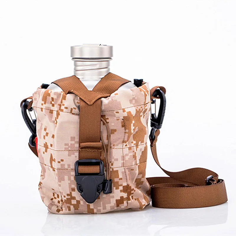 Keith titanio 1100 ml hervidor militar y 700 ml titanio lonchera acampar ejército botellas de agua con camuflaje bolsa