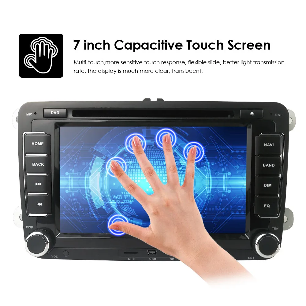 Clearance 2 Din 7" Car DVD GPS Navigation Quad Core Car Multimedia player for VW Polo Jetta Tiguan Passat Car Stereo Autoradio 5