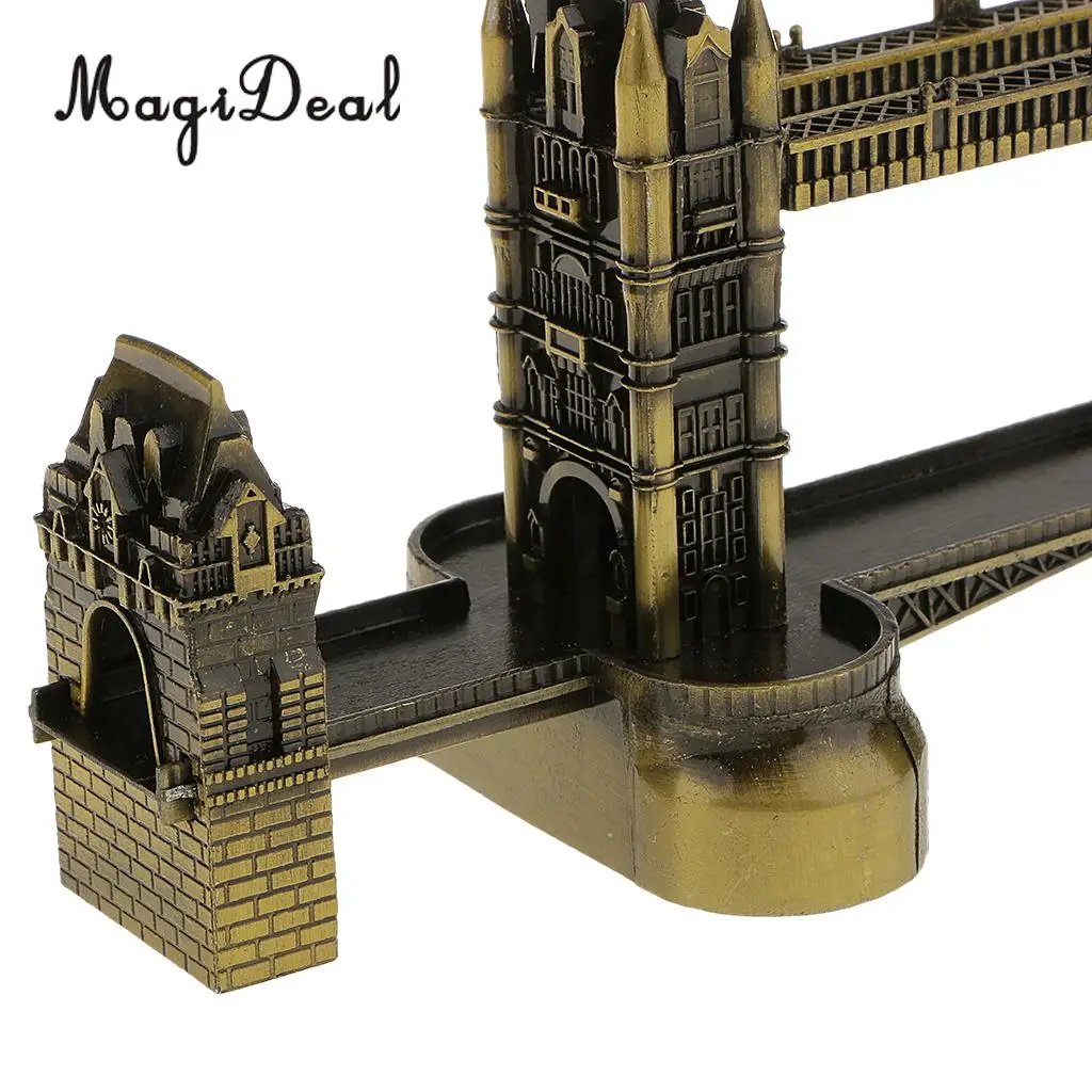 MagiDeal 10cm Vintage Metal Model London Tower Bridge Statue Model for Bedroom Home Bars Cafes Restaurants Decor
