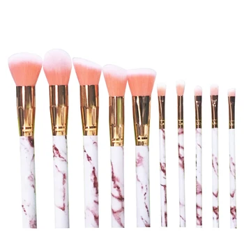 

10 PCS Professional Makeup Brushes Marbling Handle Eye Shadow Eyebrow Lip Eye Foundation Make Up Brush Tools makeup brush set