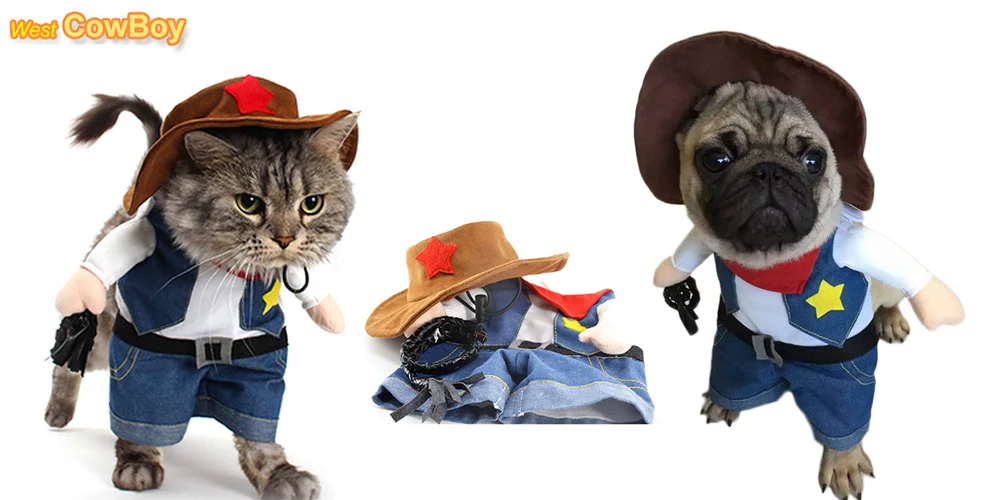 Забавный костюм для домашних животных Одежда для собак кошек одежда на Хэллоуин костюм ковбоя полицейского боксера доктора медсестры стиль Прямая поставка