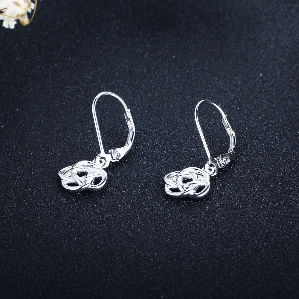 Серьги-кольца Celtics с узлом для женщин, креативные 925 пробы серебряные серьги, геометрические ювелирные изделия, подарок для девушки(Lam Hub Fong