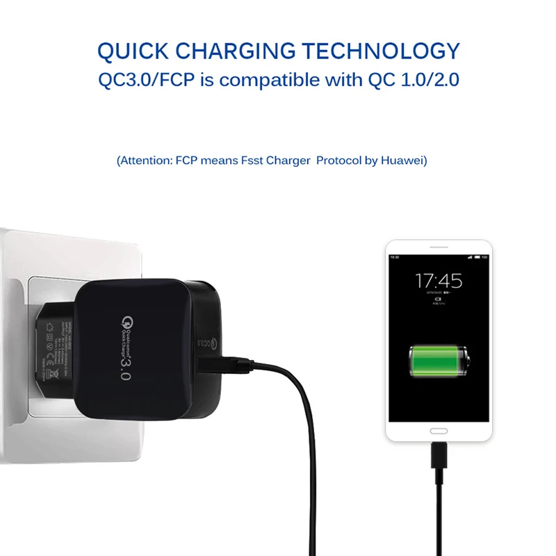 Быстрое зарядное устройство QC3.0 USB адаптер для быстрой зарядки Samsung S8 S9 Note 8 9 Xiaomi Mix