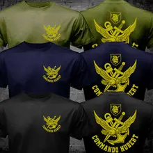 Французский спецназ, Морской бой, пловец, лягушка, для мужчин, Коммандо, Хуберт Марин,, новая брендовая одежда для мужчин, с круглым вырезом, топы, неоновые футболки