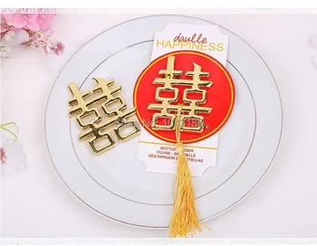

Wedding favor Chinese Asian themed double happiness bottle opener party souvenir Party gifts100pcs/lot