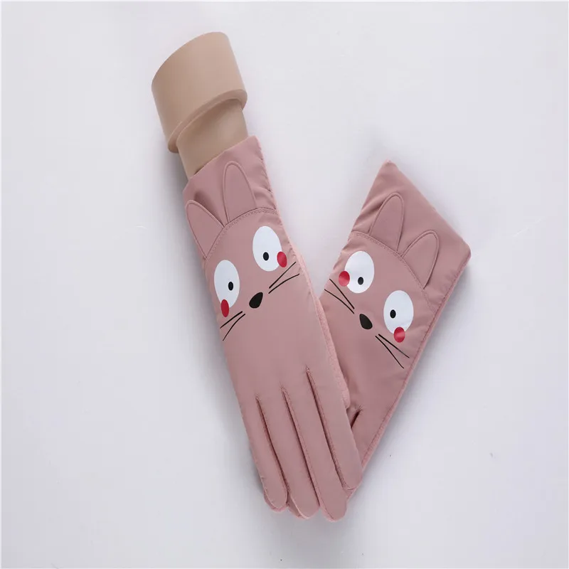 High Quality Kids Winter fingers warm soft Cartoon gloves girls fashion love cat gloves for Kids (2)