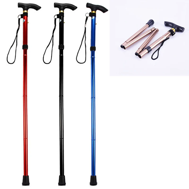 2 unids/lote plegable de aleación de aluminio bastón de senderismo Trekking ultraligero 4 Sección caña ajustable 2 unids/lote plegable de aleación de aluminio bastón de senderismo Trekking ultraligero 4 Sección caña ajustable