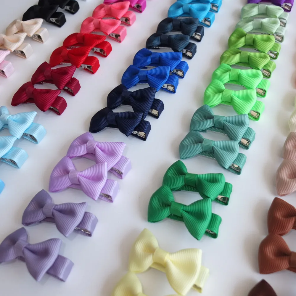 40 PCS Mini Hair Bow Alligator Clips Boutique Children Baby Girls Hair Barrettes Hairgrips Hairpins Headwear Hair accessories