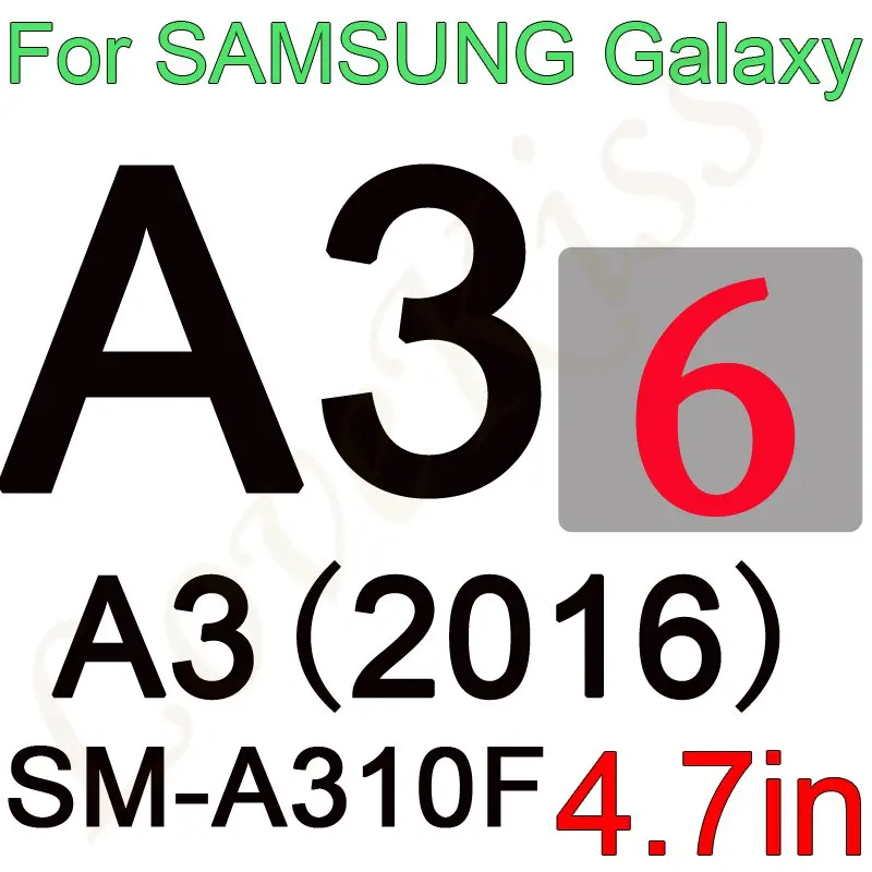 Закаленное Стекло Экран Защитная пленка для samsung Galaxy Grand Duos i9082 S3 S6 J1 J3 J2 J5 Prime A3 A5 G360 G355 G530 чехол - Цвет: A310
