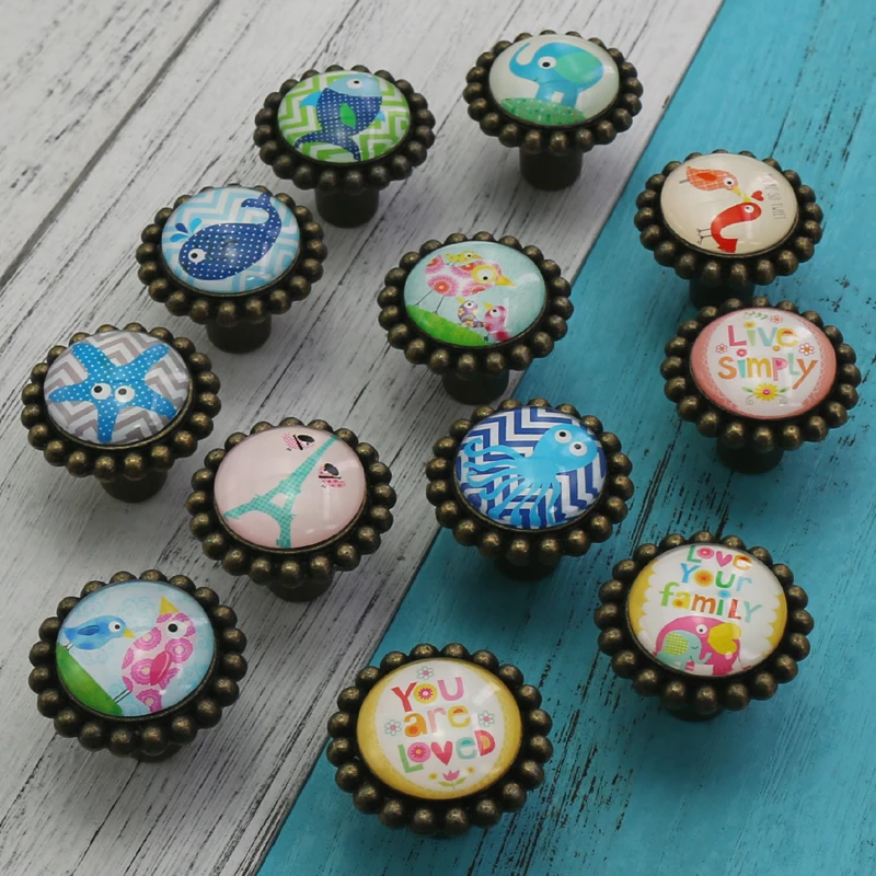 

1x Cartoon Drawer Dresser Knobs Vintage Bronze Kitchen Cabinet Pull Handle Kids' room Decorative Furniture Knobs