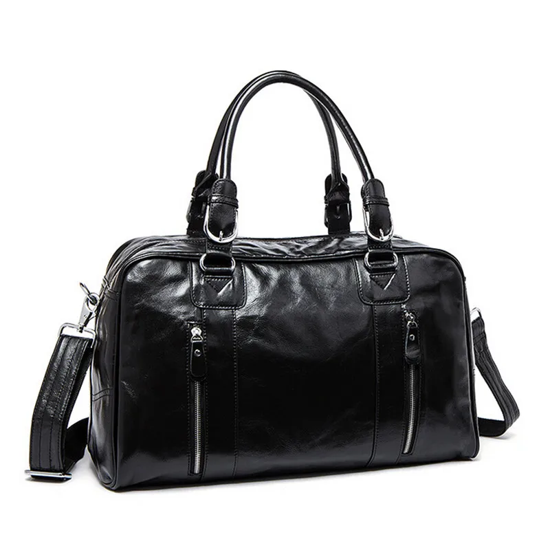 Мужские дорожные сумки из натуральной кожи, сумки для путешествий, мужские модные сумки, большая сумка для багажа, мужская сумка через плечо, черная деловая сумка на плечо