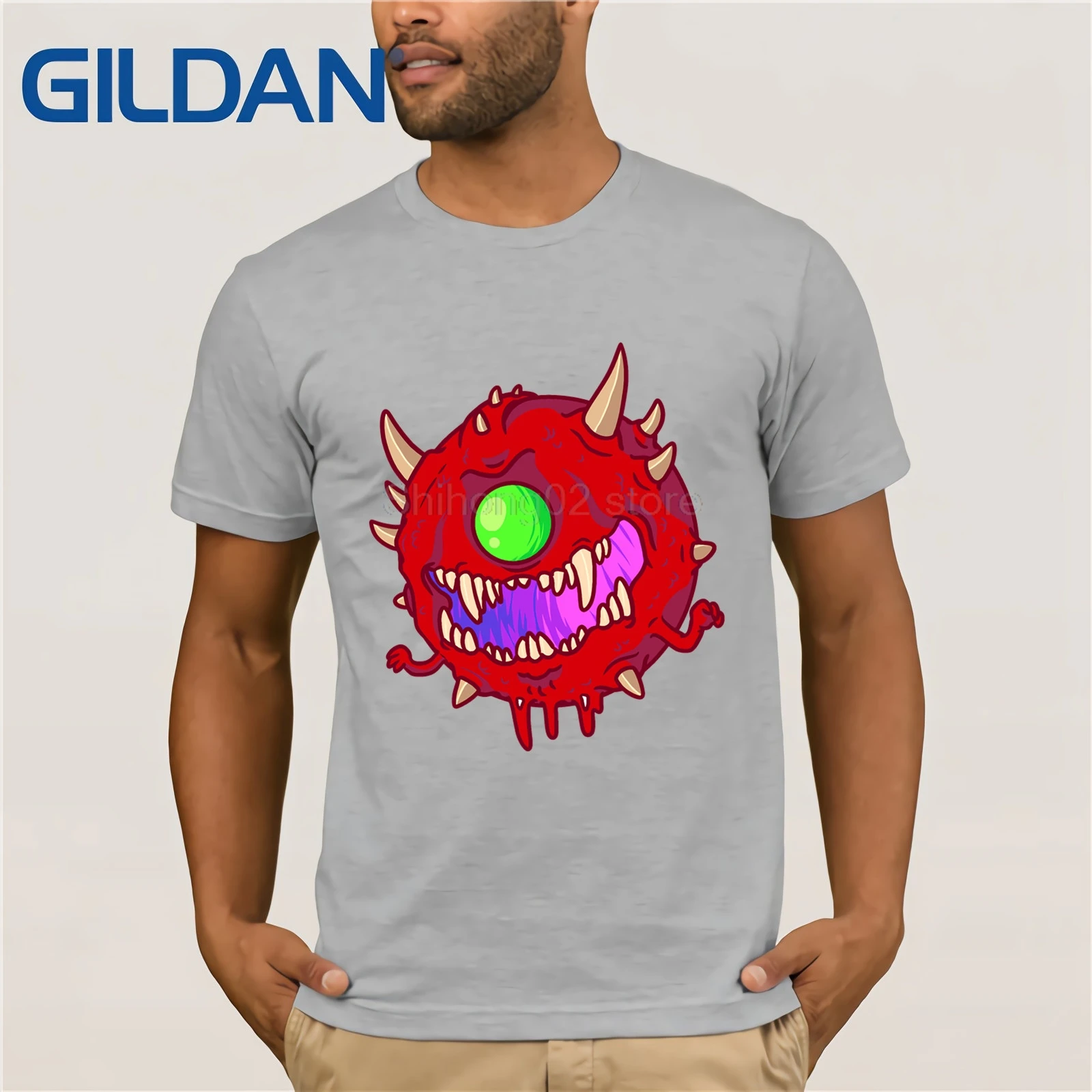 Футболка Doom Cacodemon Милая одежда сатаны модная футболка с круглым вырезом из 100% хлопка, Винтажные Футболки с круглым вырезом