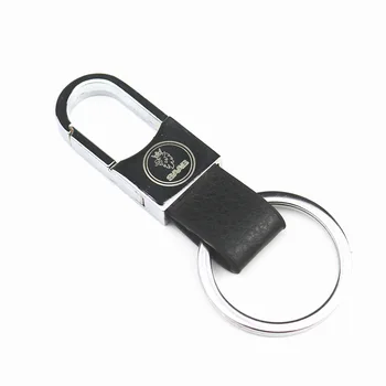 

3D Fashoin Alloy Leather Car Keyring Emblem Badge Key Ring For Saab 93 95 Saab 9-3 9-5 900 9000 Key Chain Car Styling
