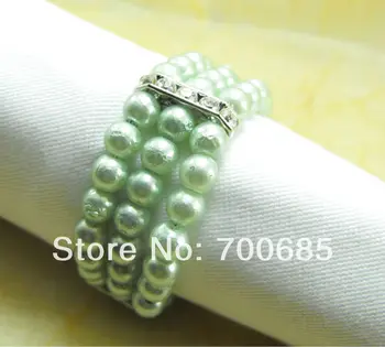 

light green pearl beads napkin ring, napkin holder,