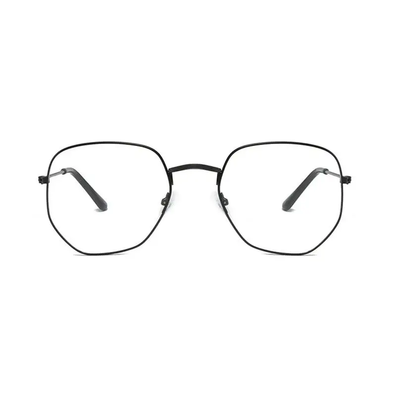 MISS M металлическая квадратная оправа, Простые Стеклянные очки, большая оправа, ассиметричные полигональные очки, женские очки для радиационной защиты, мужские