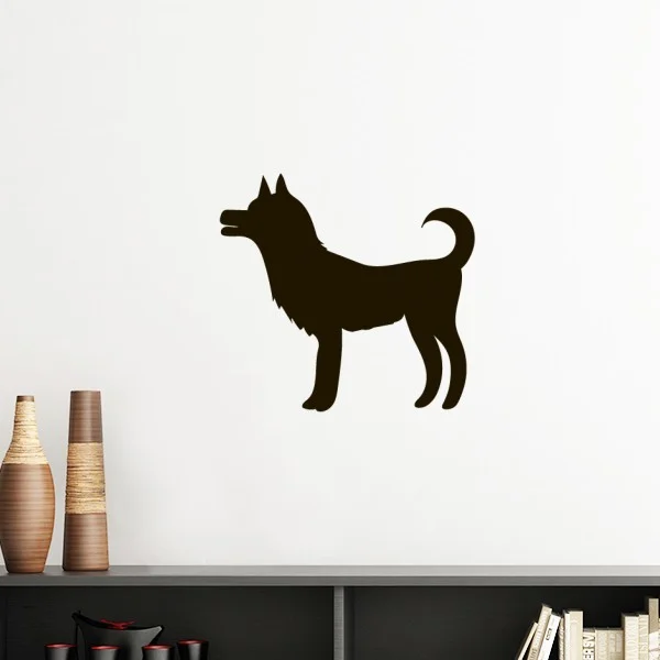 Black Dog Cute Animal Portrayal Silhouette Removable Wall Sticker