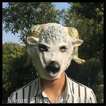 

Hot Party Cosplay Goat Sheep Head Mask Ewe/Ram Halloween Fancy Dress Party Halloween Costume Festival Supply Animal Head Mask