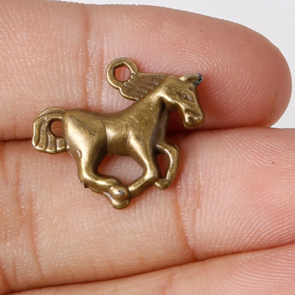 New Arrival 8pcs/lot 18*15mm Antique Bronze Plated Charms Horse
