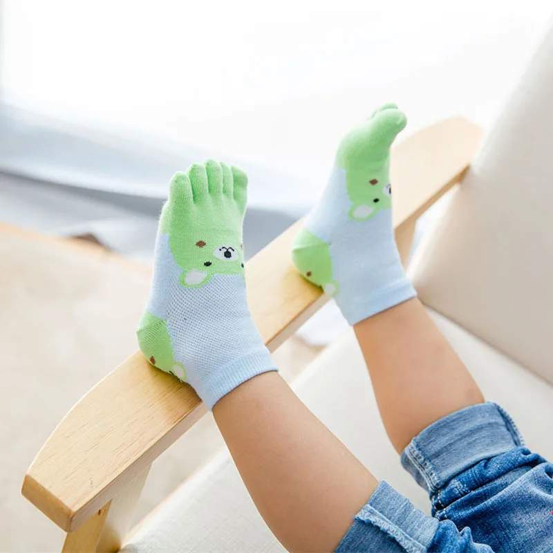 Дизайн, милые носки с рисунками для маленьких девочек и мальчиков детские носки с рисунками животных, пять носок с пальцами, чулочно-носочные изделия, носки, аксессуары