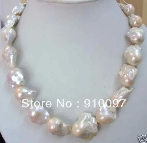 

>>>RARE HUGE AAA+ 15-23MM WHITE BAROQUE PEARL NECKLACE 18 inch