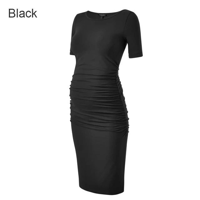 Maternity Dresses O Neck Pregnancy Clothes for Pregnant Women Knee Length Office Lady Business