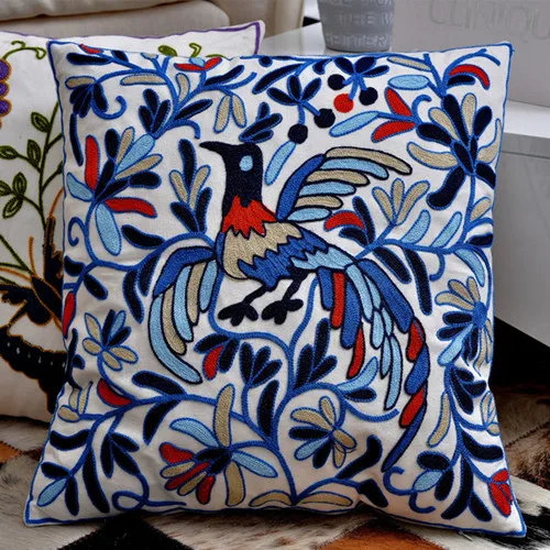 Peacock Embroidered Cushions Cover Home Decor Blue Decorative Adorable Red And Blue Decorative Pillows Peacock Embroidered Cushions Cover Home Decor Blue Decorative Adorable Red And Blue Decorative Pillows