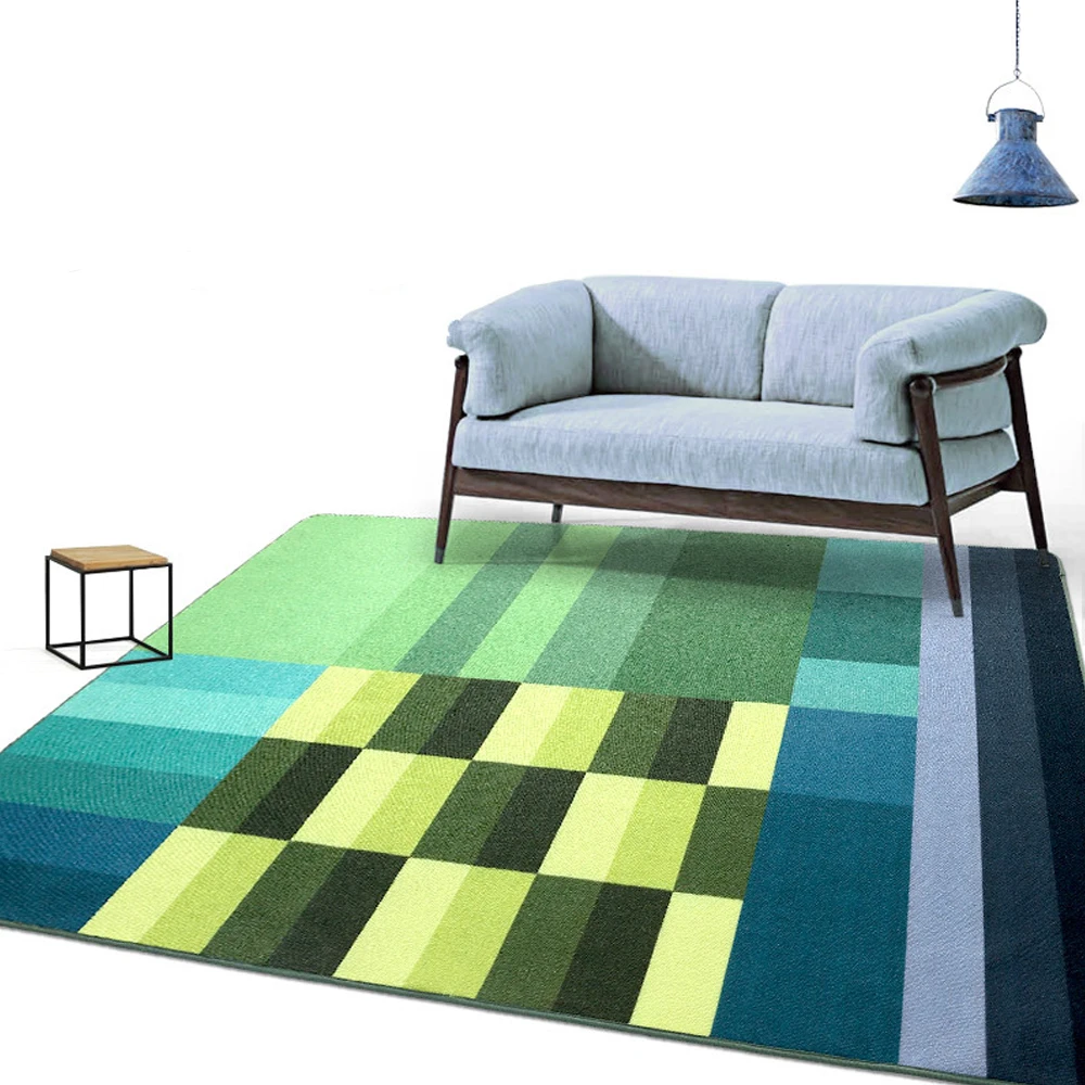 Plaid Arts Color Block Big Carpet Living Room Sofa Side Parlor Area Rug