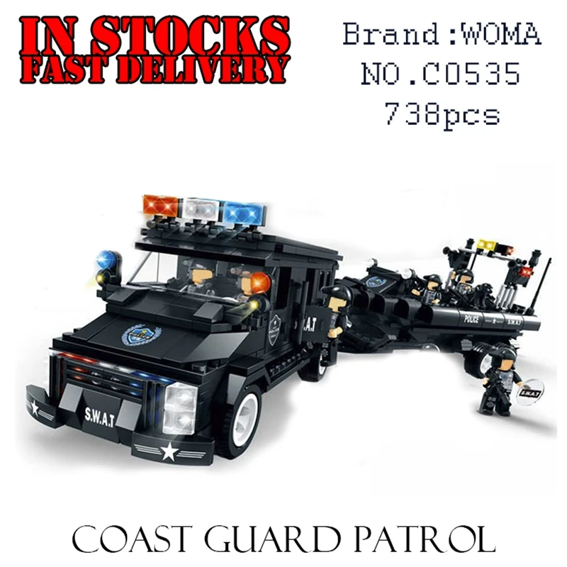 

WOMA SWAT C0535 SWAT 1eam of the Wolf number 738PCS Building Blocks Bricks enlighten toys for children Birthday gifts brinquedos