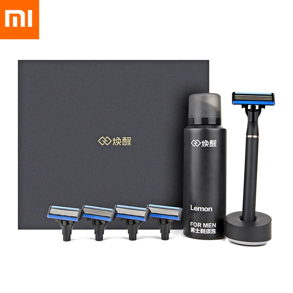 

Original Xiaomi H600 Mi Home Refresh Beard Shaver Ergonomic Hand-operated Wet Washable Men Manual 6 Layer Razor with 6 Blades