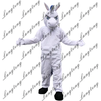 

Hot Sale White Unicorn Horse Mascot Costume Adult Size Halloween Outfit Fancy Dress Suit Free Shipping 2019New