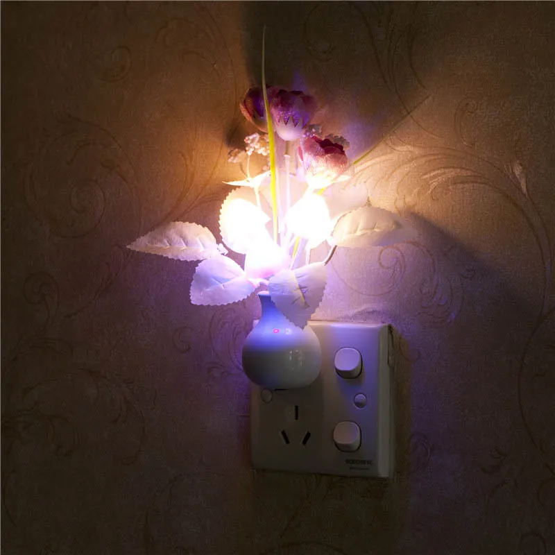 

Novelty EU & US Plug Night Light Mushroom Fungus Night Light Sensor 220V 3 LED Colorful Mushroom Lamp Led Night Lights