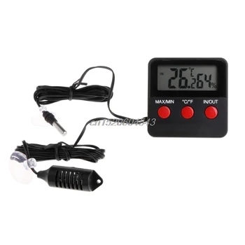

LCD Digital Thermometer Hygrometer with Remote Sensor Reptile Fish Tank Aquarium Marine Water Terrarium Thermometer R07 Dropship