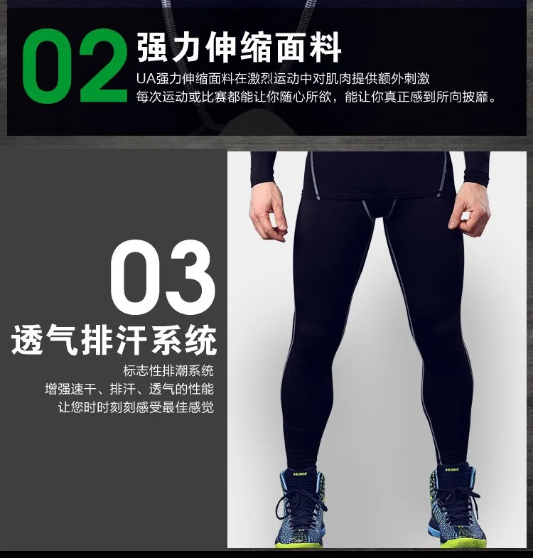 Новые мужские фитнес водонепроницаемые компрессионные быстросохнущие брюки колготки повседневные спортивные брюки стрейч талия Jogger Брюки