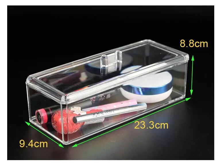 Прозрачный косметический перламутровый органайзер, коробка для хранения прозрачных ювелирных изделий, косметическая Подставка для хранения губной помады, косметический держатель для кистей - Цвет: box--no cosmetic