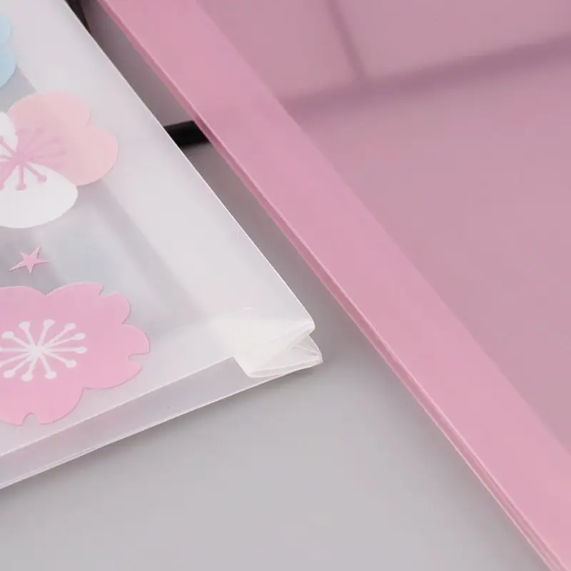 Розовая девочка чувствовать себя мультфильм печати файл мешок пластиковые молнии папка конверты прозрачный поли мешок конверты файл