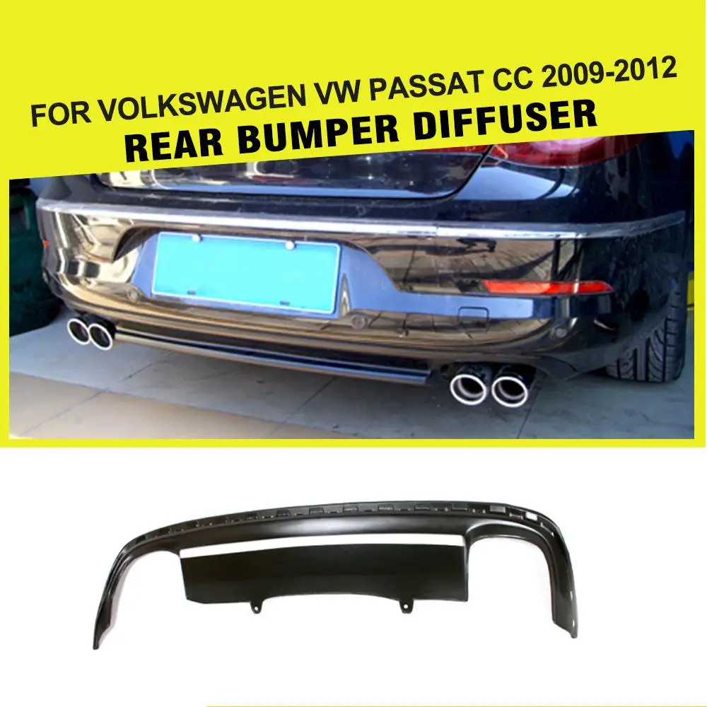 PU черный Автомобильный задний бампер для губ Диффузор для Volkswagen VW Passat CC 2009-2012 автомобильный Стайлинг