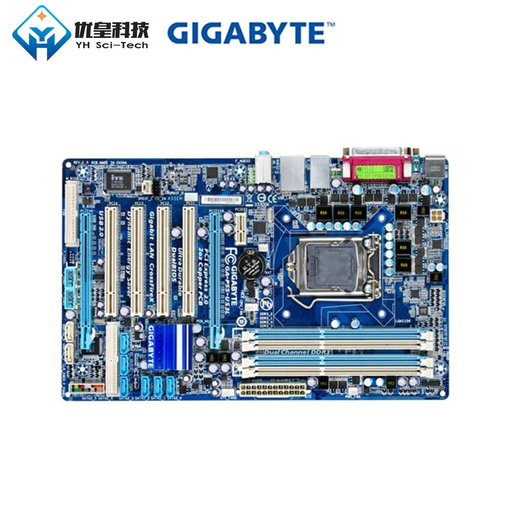 Оригинальная Материнская плата Gigabyte для настольного ПК с процессором Intel H55 LGA 1156