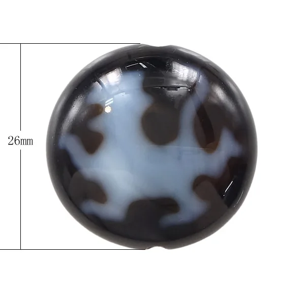 

Natural Tibetan Dzi Beads Natural Stone Buddhism Flat Round Kylin & two tone & double-sided 26x26x10mm Hole:Approx2mm Sold By PC