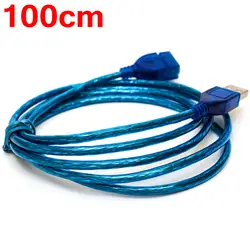 1/1, 5/2/3m против вмешательства USB 2,0 удлинитель USB 2,0 Мужской к USB 2,0 Женский удлинитель синхронизации данных кабель синий