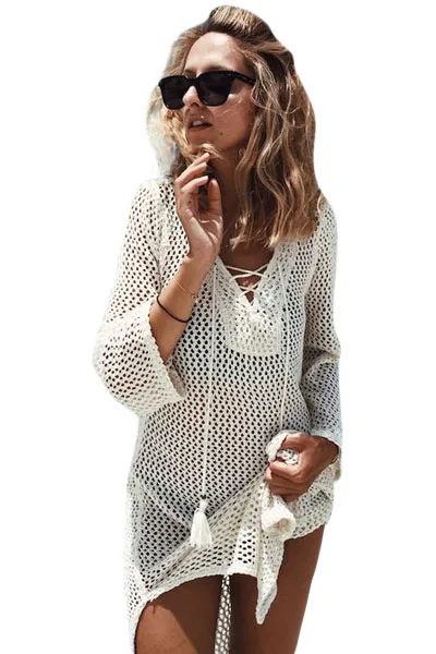 White-Lace-up-Neck-Long-Fishnet-Beachwear-Dress-LC42138-1-1