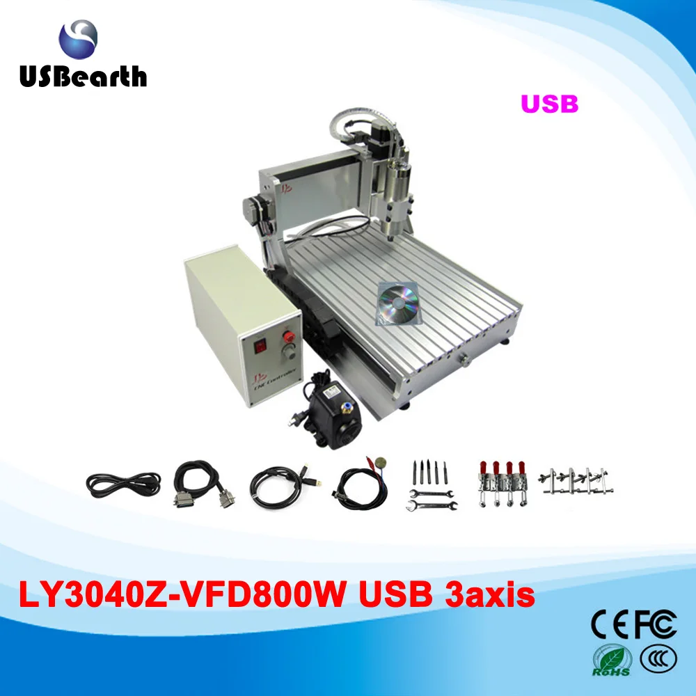 

USB port CNC 3040 CNC router, 800w water cooled spindle motor CNC 3040z engraving machine