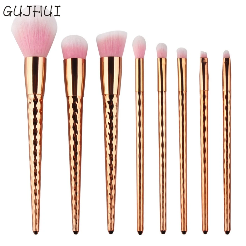 

GUJHUI 8PCS Make Up Foundation Eyebrow Eyeliner Blush Cosmetic Concealer Brushes 17F28