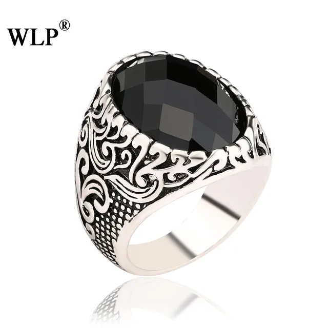 WLP 2018 new Gold&Silver Plated Big Opal Ring Resin Precious Stone Classical Men WLP 2018 new Gold&Silver Plated Big Opal Ring Resin Precious Stone Classical Men