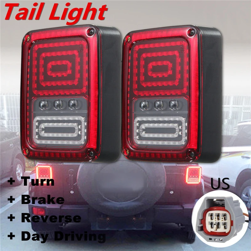 

2Pcs 3 in 1 Car LED Rear Signal Reverse Tail Lights Brake Lamp for Jeep for Wrangler 07- 16 Tail led lamp