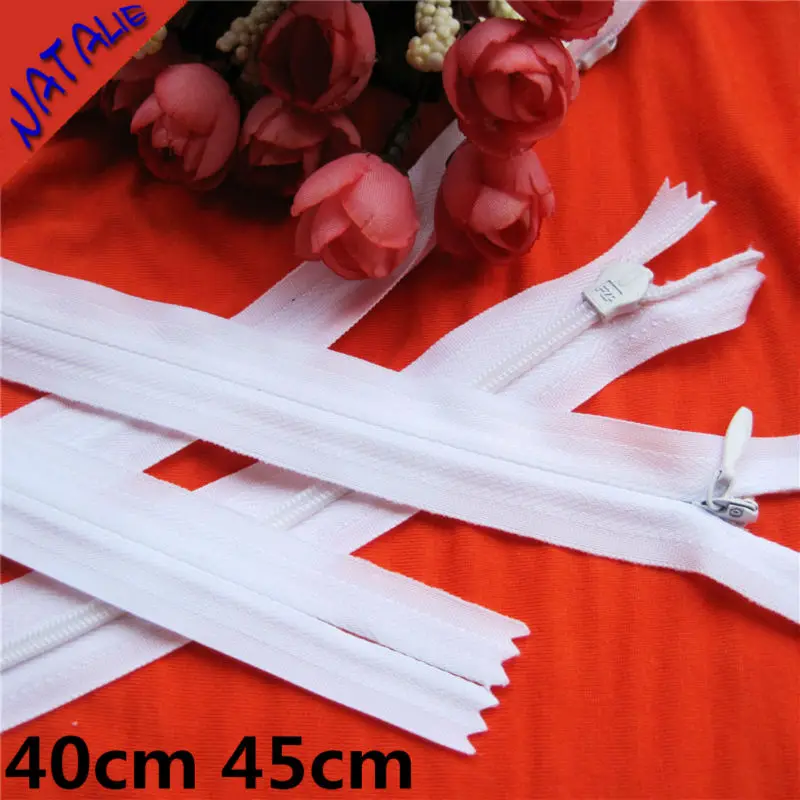 

10pcs/lot 40cm 45cm Invisible Zippers Manufacturers Direct Sales Knitting Side white and black Free Shipping