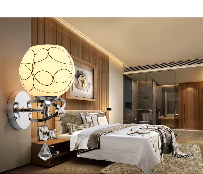 5pcs Modern Style Bedside Wall Lamp Bedroom Stair Lamp Wall Lights E27